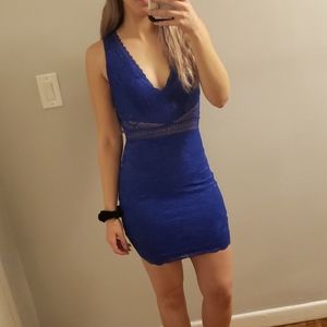 NWT GUESS XS lacey blue mini dress